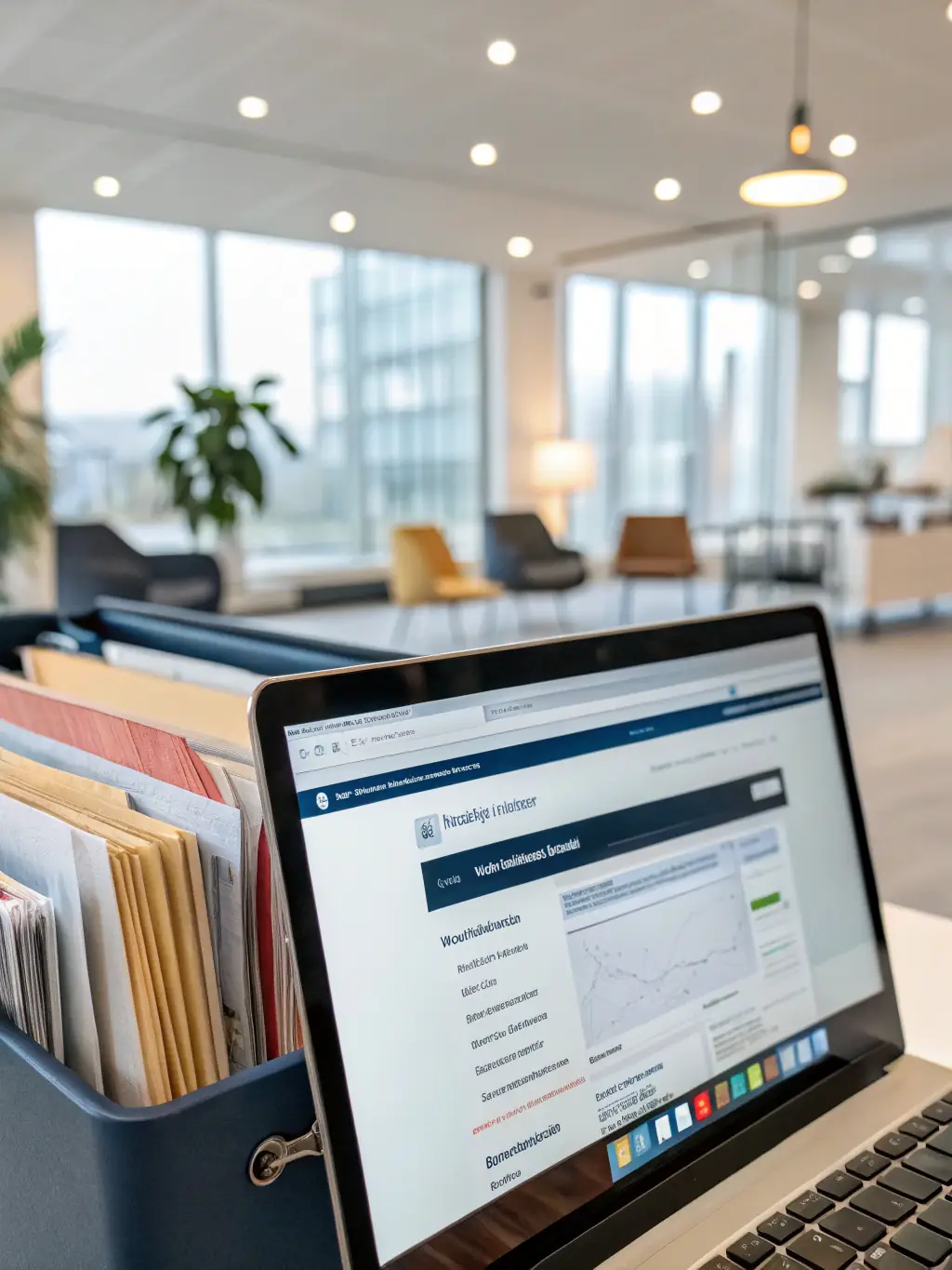 A secure online portal interface showing organized digital documents, emphasizing the security and accessibility of financial records.